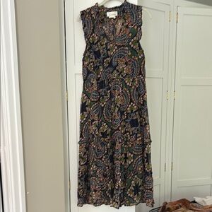 Anthropologie Black Sleeveless V-Neck Maxi Sundress